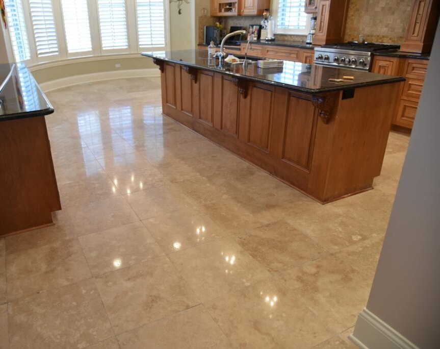 Travertine floor restoration London
